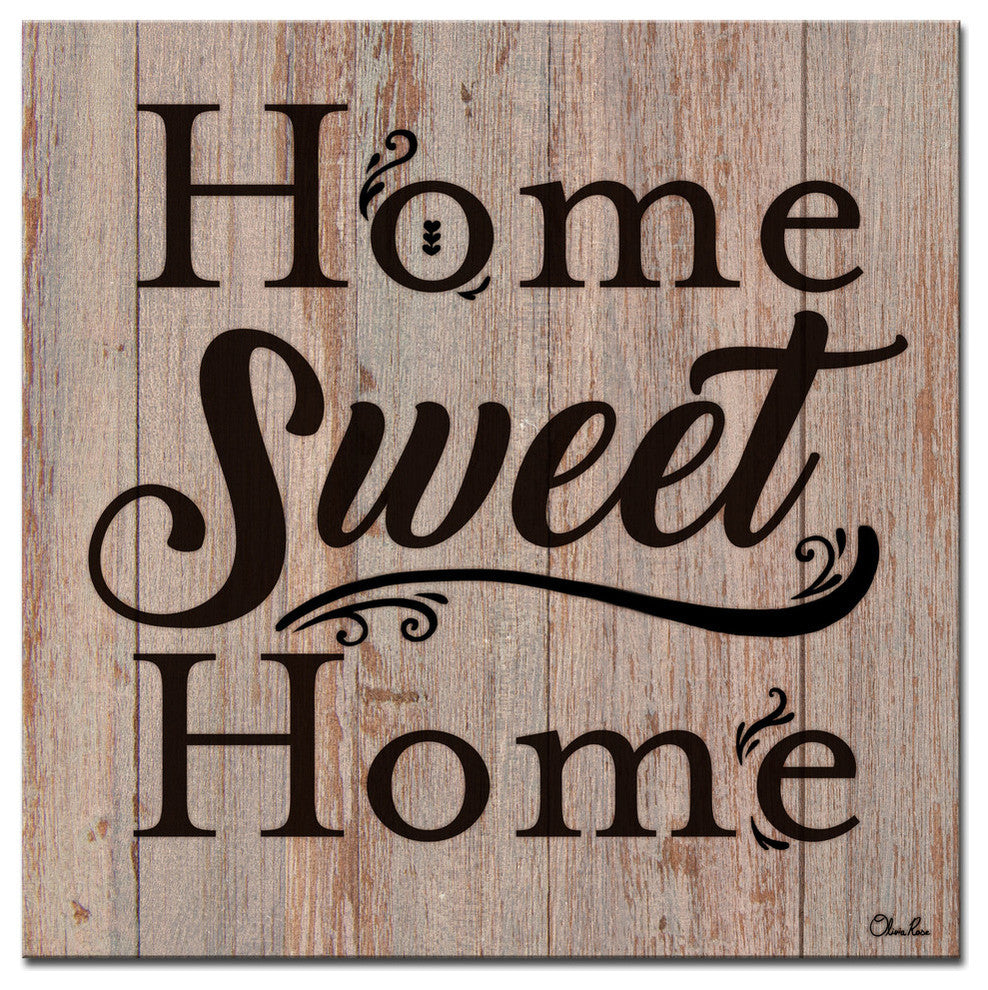 Ready2HangArt Farmhouse 'Home' Wrapped Canvas Textual Wall Art, 12"x12"