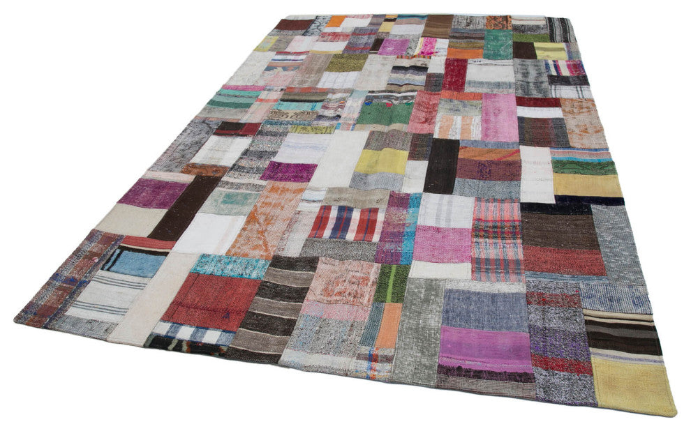 Rug N Carpet - Handmade Oriental 6' 7'' x 9' 10'' Rustic Patchwork Kilim Rug