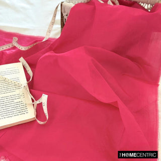 Fuchsia Pink Art Silk Fabric By The Yard, 6 Yards For Curtain, Dress Wholesale