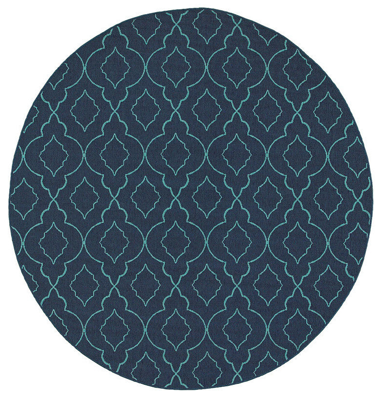 Oriental Weavers Sphinx Meridian 7541B  Outdoor Rug, Navy/Blue, 5'3" x 7'6"