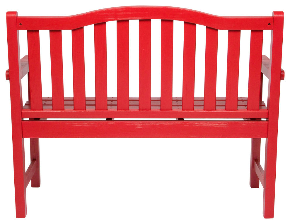 Shine Company Belfort II Garden Bench With HYDRO-TEX, Chile Red
