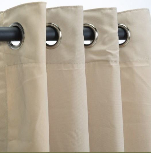Canvas Antique Beige Sunbrella Outdoor Curtain with Grommets, 96"x50"