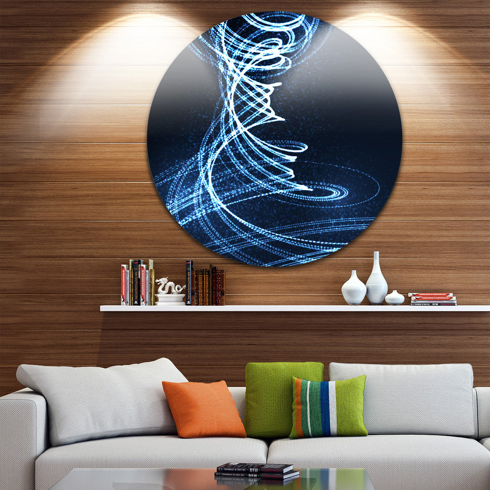 3D Illuminated Helix Shapes, Abstract Large Disc Metal Wall Art, 23"