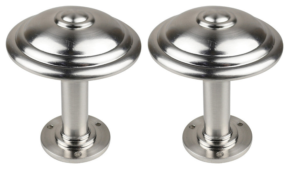 Urbanest Set of 2 Tondo Metal Drapery Medallion Holdback, Brushed Steel