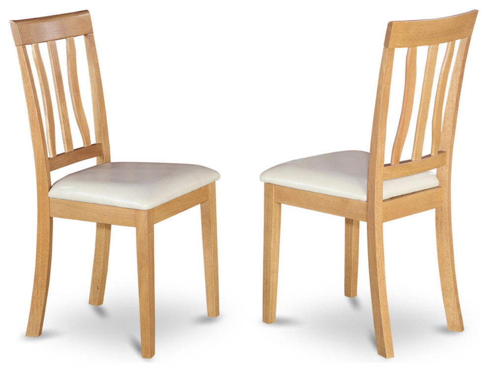 Wooden Dining Set 5 Pc, 4 Chairs, Wooden Table, Oak Finish Wood Frame