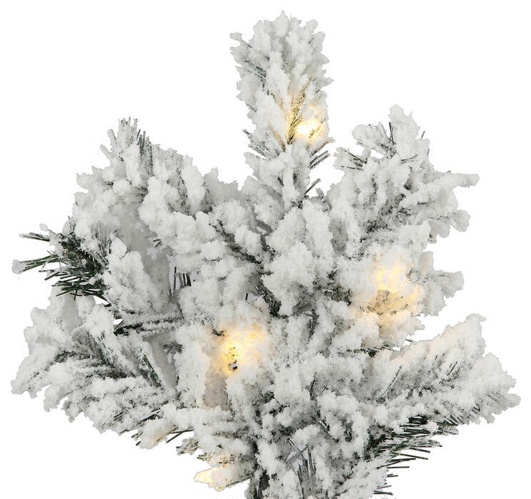 Vickerman A806381LED Flocked Alaskan Artificial Christmas Tree White LED Lights