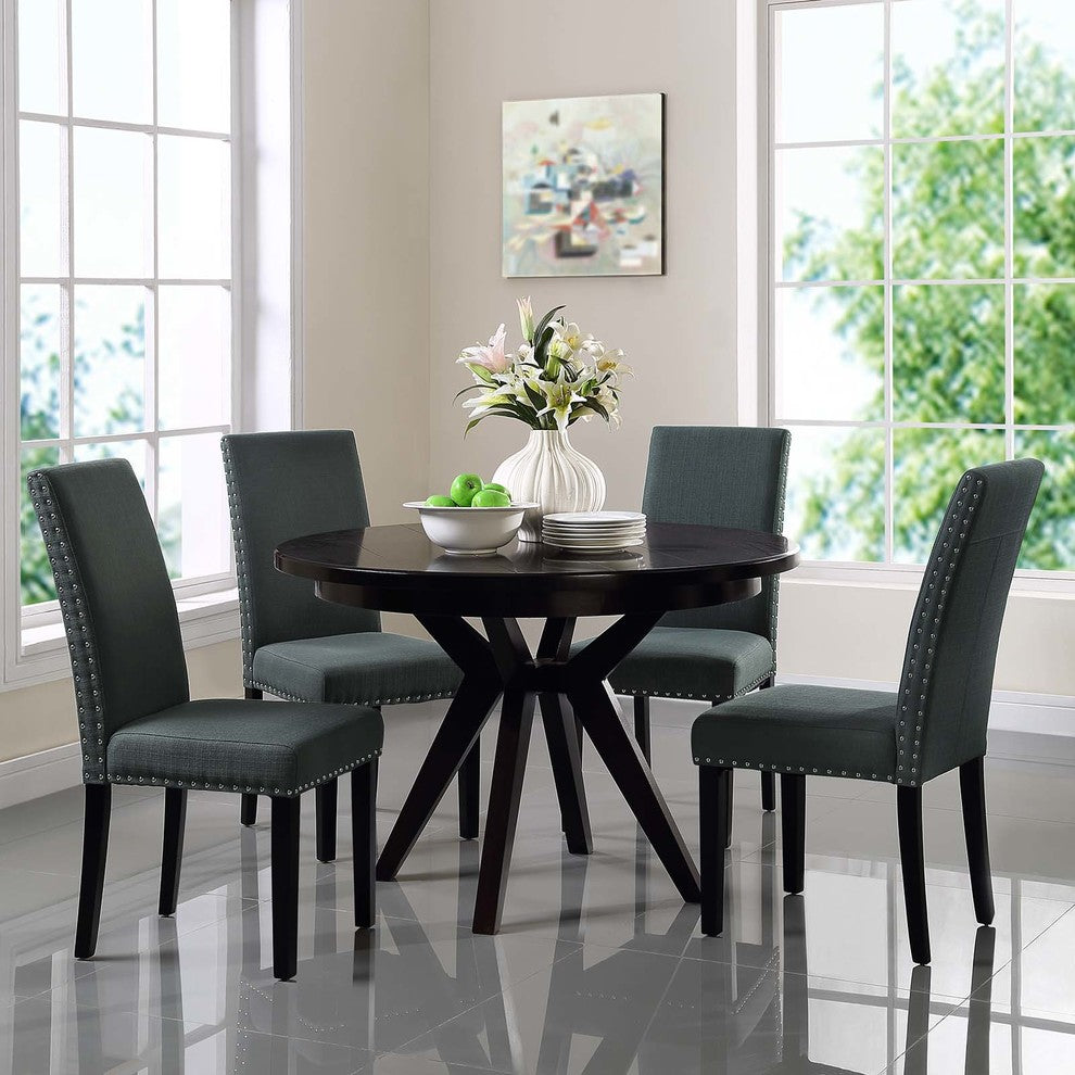Parcel Dining Side Chair Fabric Set of 4, Gray