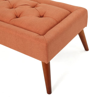 GDF Studio Pyram Mid Century Modern Ottoman Bench, Orange