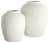 Uttermost Luna Ridge White Ceramic Vases Set of 2