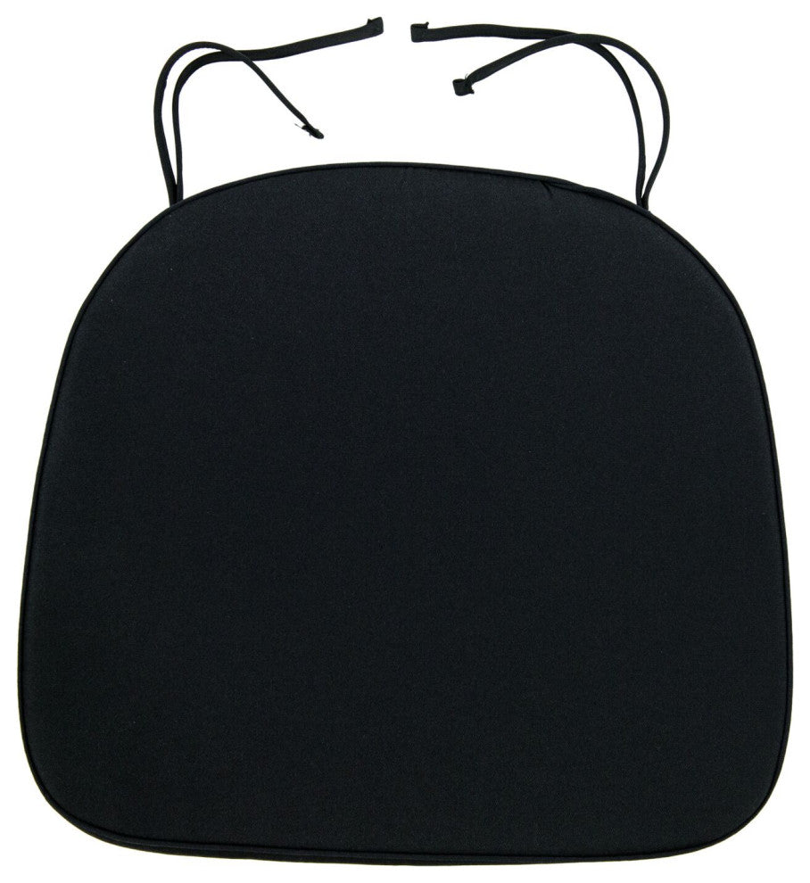 LeisureMod Modern Dining Chair Cushion Pads, Black