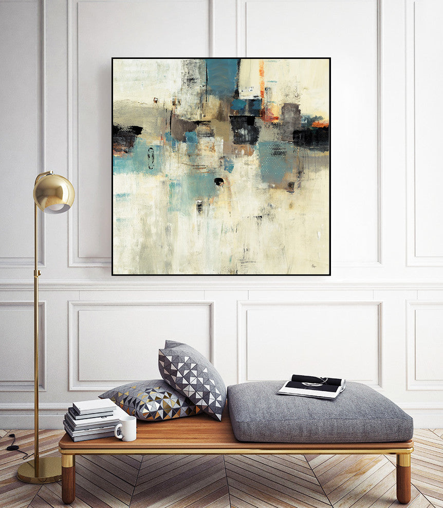 Let's Go II Art block Framed Canvas, 20"x20"