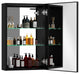 30" Square Black Aluminum Surface Mount Medicine Cabinet with Mirror