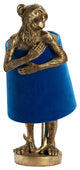 Chester Gold Monkey With Blue Velvet Shade