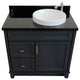 37" Single Sink Vanity, Dark Gray Finish With Black Galaxy Granite