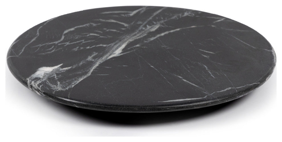 Marble Lazy Susan-Polished Black Marble