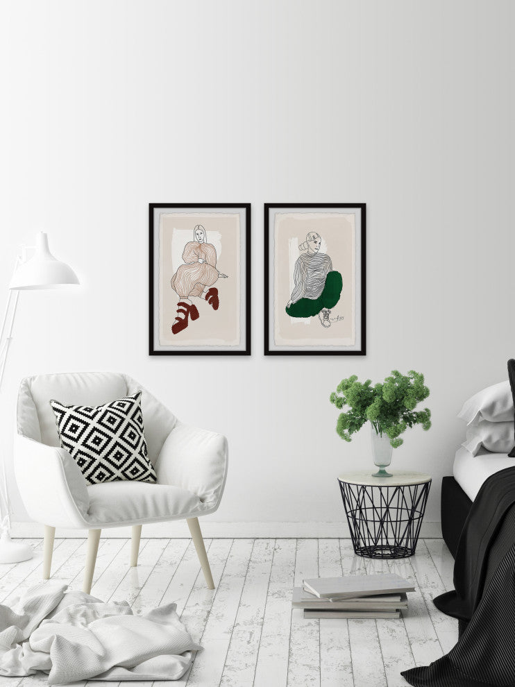 Never Look Back Diptych, 2-Piece Set, 16x24 Panels