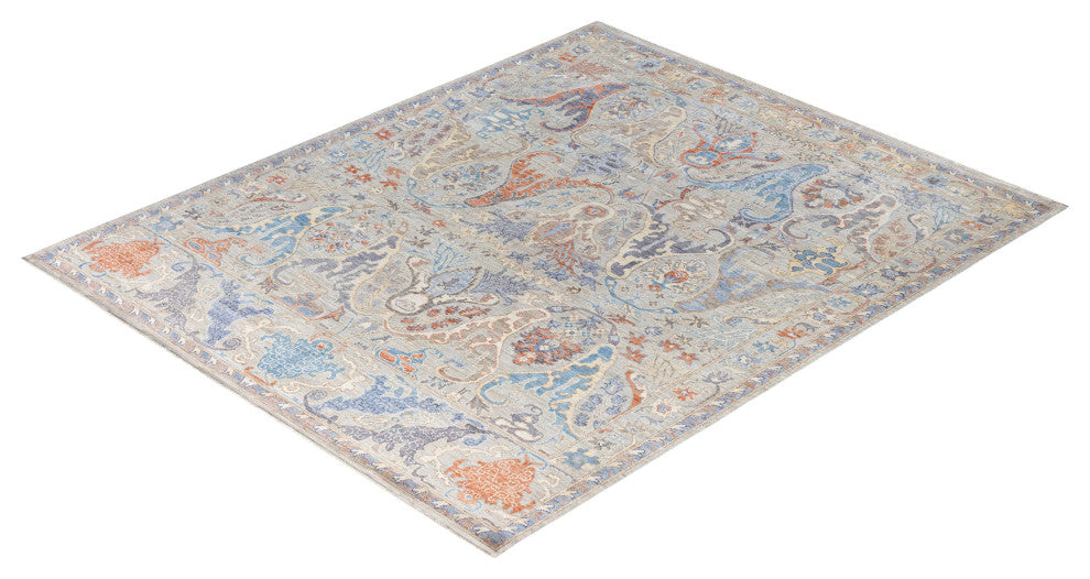 Oushak One-of-a-Kind Hand-Knotted Area Rug Light Gray, 8'1" x 10'0"