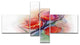 Soft Floral Watercolor on Splashes, Large Floral Canvas Print, 60"x32", 4 panels
