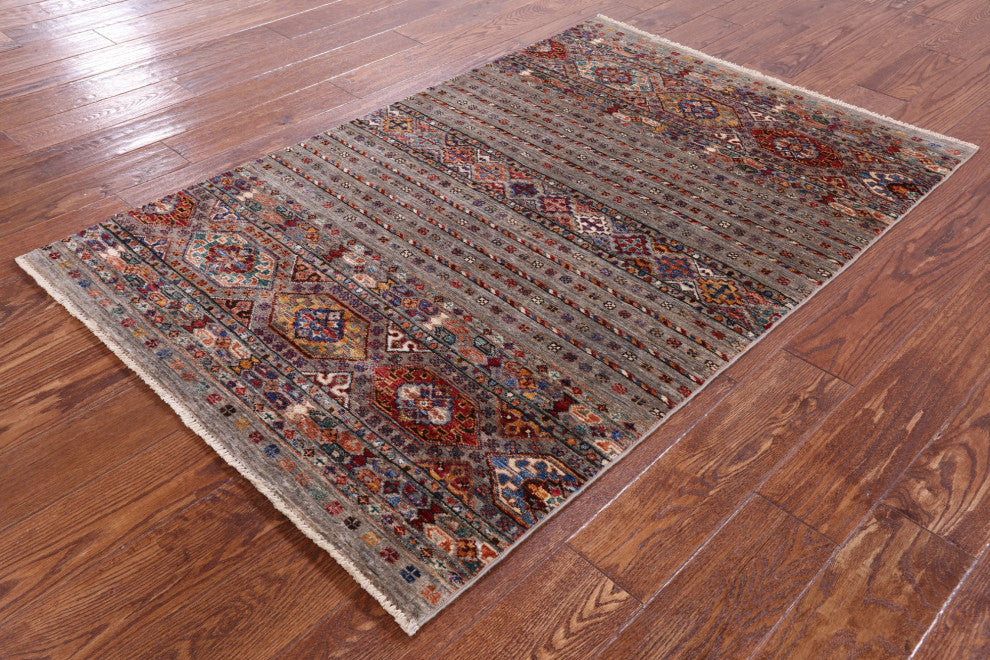 Khorjin Super Kazak Hand Knotted Wool Rug 3' 5" X 5' 3" Q11070
