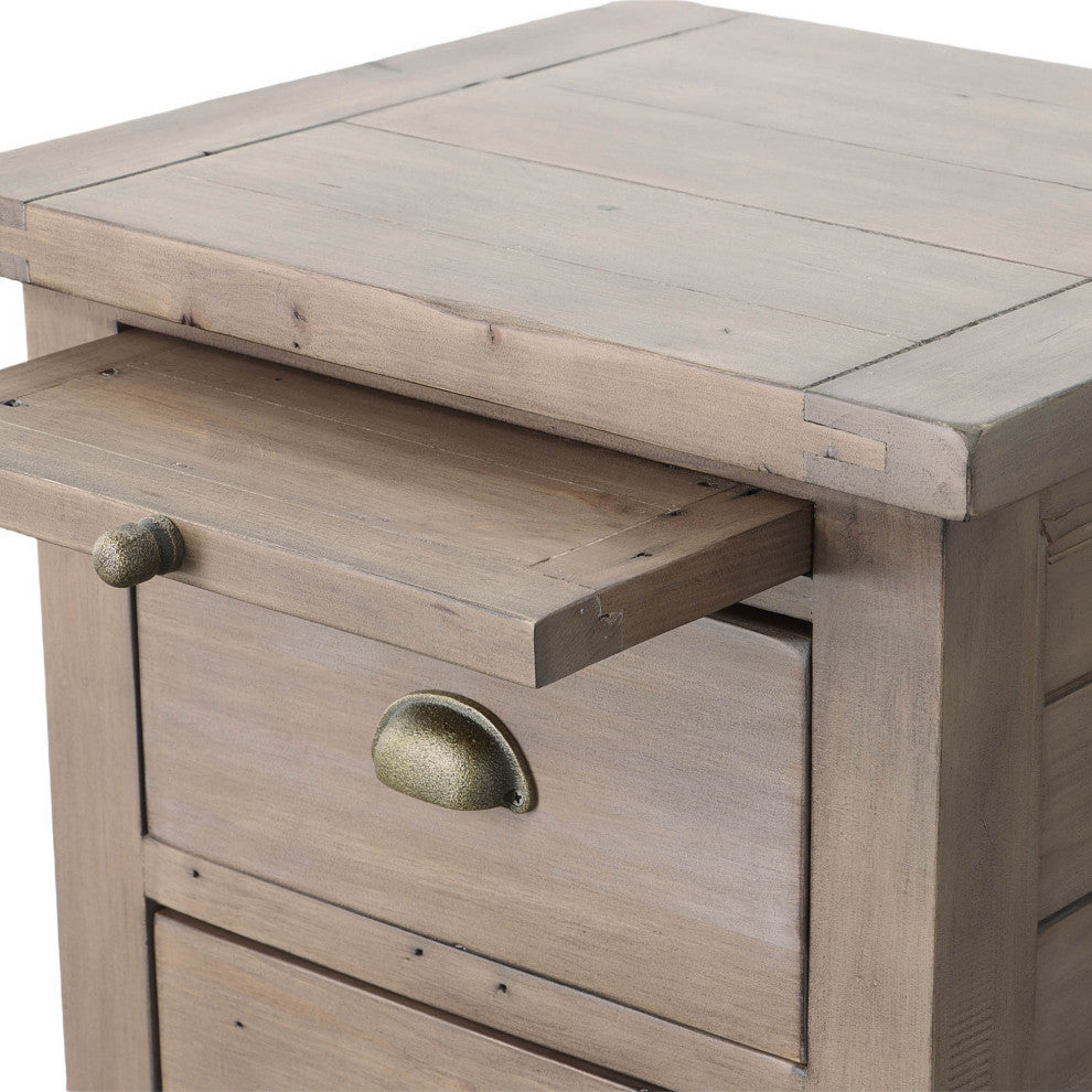 Irish Coast 3-Drawer Nightstand, Light Brown
