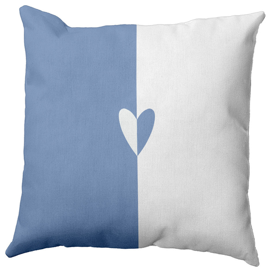 Modern Heart Decorative Throw Pillow, Cornflower, 18"x18"