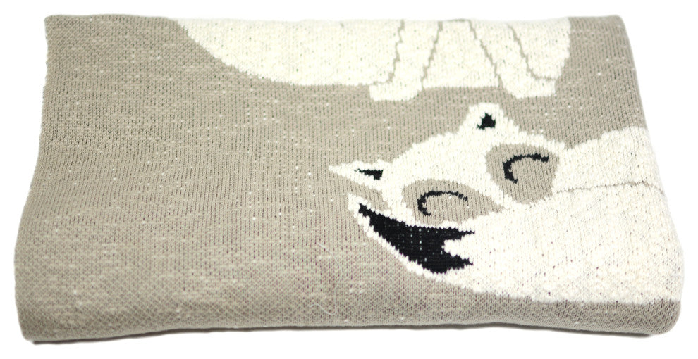 Fox, Baby Blanket by Pink Lemonade, 100% Cotton, Black, White and Brown