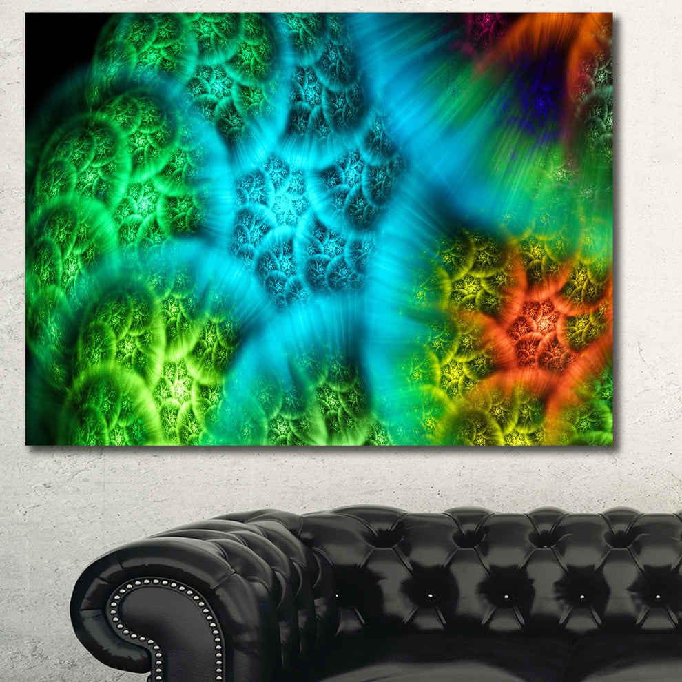 Biblical Sky with Green Clouds, Abstract Wall Art Canvas, 40x30