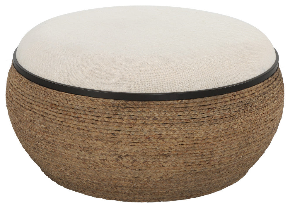 Uttermost 23734 Island Straw Storage Ottoman And Coffee Table