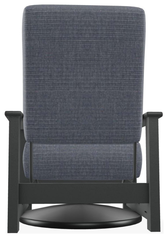 Leeward Deep Seat Outdoor Hidden Swivel Rocker, Proven Denim/Graphite