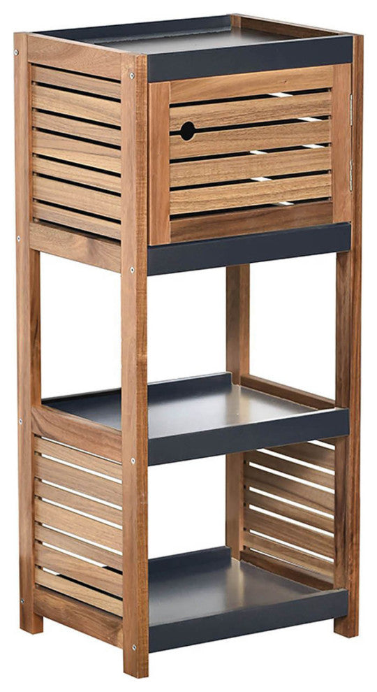 Bathroom Storage Cabinet, Compact Freestanding Linen Cabinet for Small Spaces, Elements