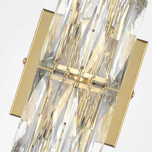 Wall Sconce Modern Crystal Light Bathroom Wall Lighting, Gold, 6-Light