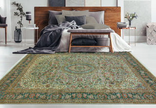 Pak-Persian Darcia Gray/Green Rug, 9'0x12'4