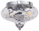 Modern 2-Light Water Pattern Flush Mount, Chrome