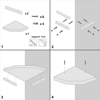 Chicago Wall Floating Corner Shelf, Espresso