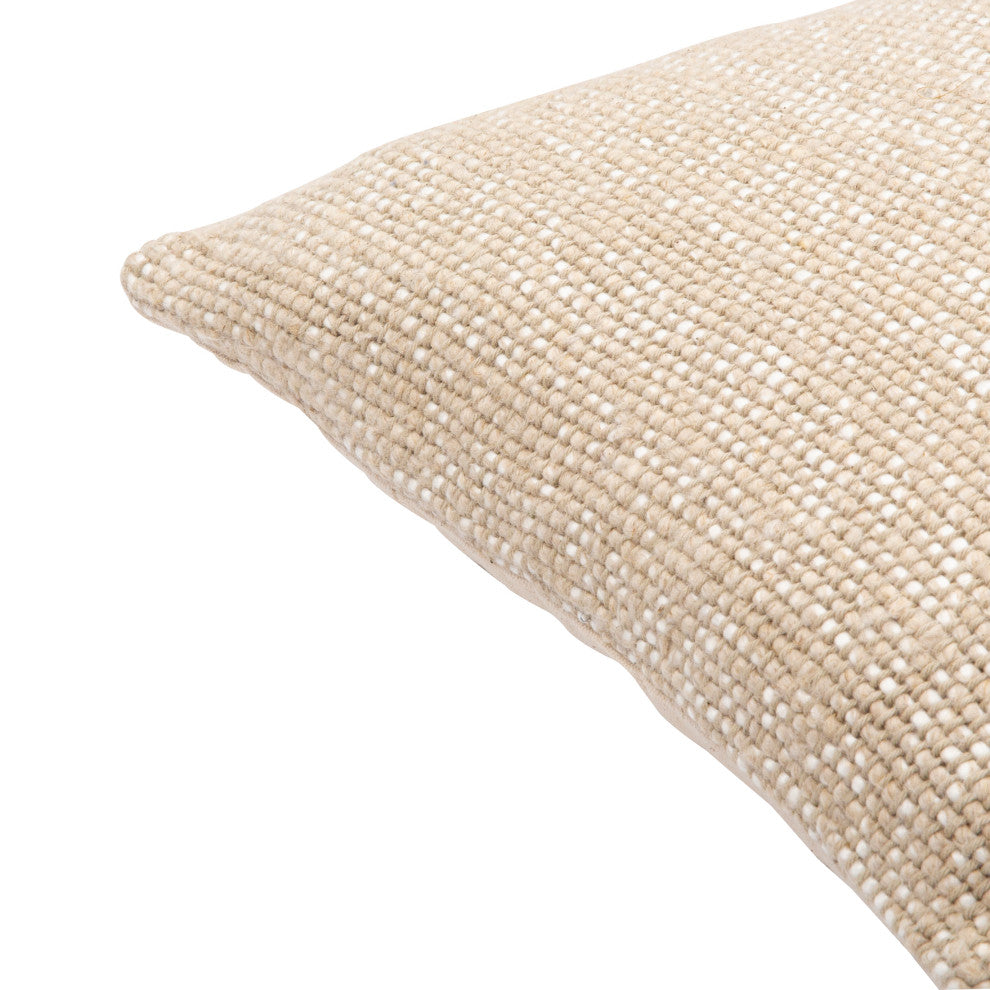 Surya Willa Oatmeal Pillow Shell With Polyester Insert 20"H X 20"W