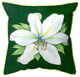 Betsy Drake Casablanca Lily - Green Background Large Indoor/Outdoor Pillow 18x1