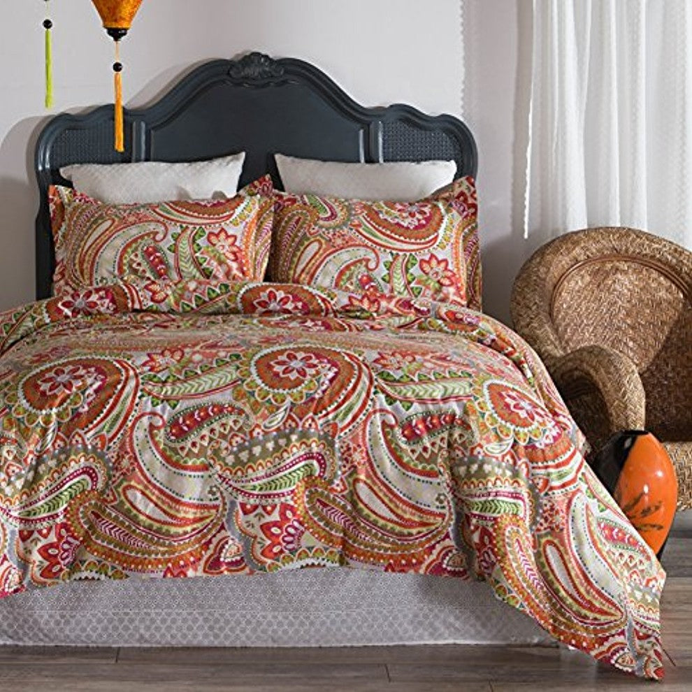 Pomegranate Paisley 3-Piece Comforter Set, King