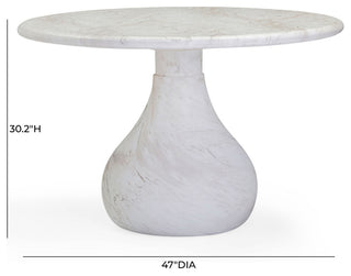 Smooch Indoor/Outdoor Dining Table, White, 47"