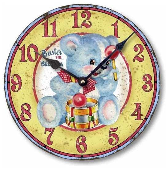 Vintage-Style Buster the Bear Wall Clock