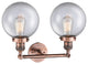 2-Light Beacon 19" Bath Fixture, Antique Copper, Glass: Clear
