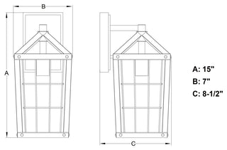Vaxcel Lighting T0589 Gage 15" Tall Outdoor Wall Sconce - Volcanic Black
