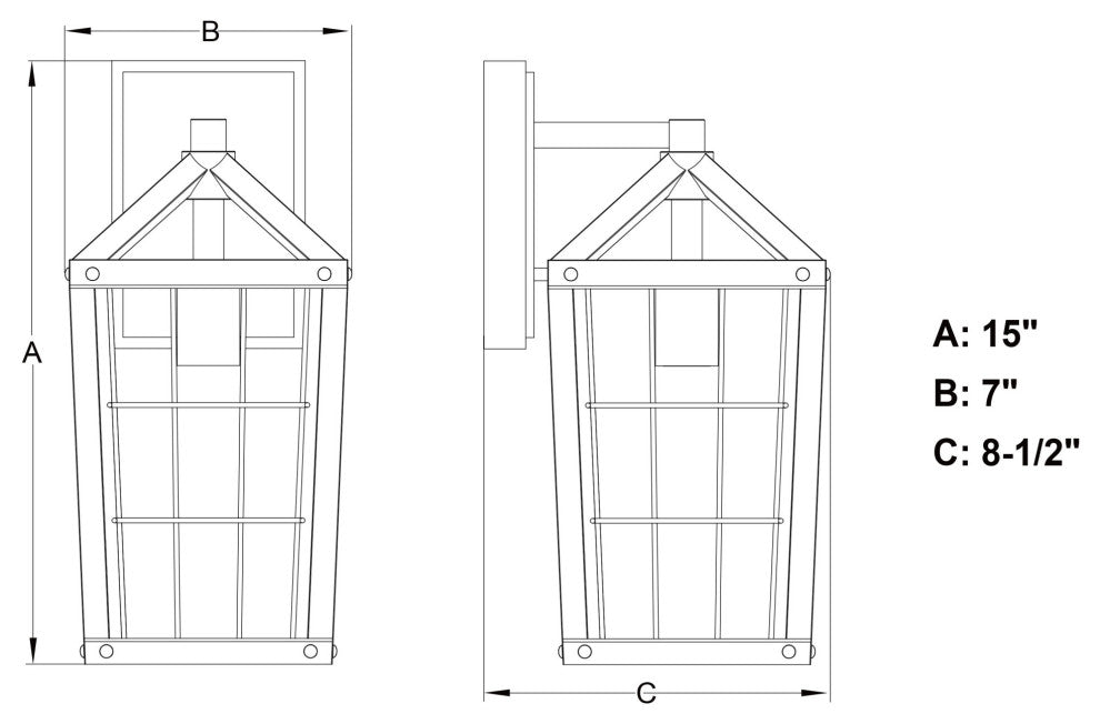 Vaxcel Lighting T0589 Gage 15" Tall Outdoor Wall Sconce - Volcanic Black