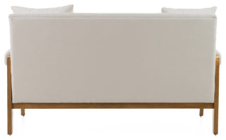 Modrest Cynthia Modern White Fabric + Wood Loveseat