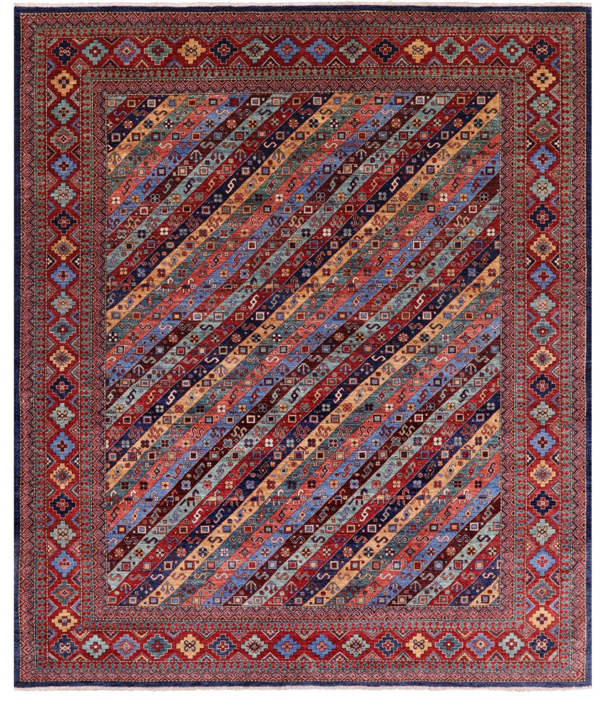 Persian Gabbeh Shall Handmade Rug 8' 0" X 9' 6" Q5011