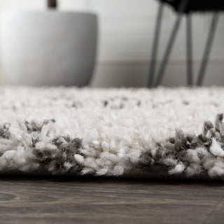 Soller Diamond Trellis Shag Beige/Dark Gray 2'x8' Runner Rug