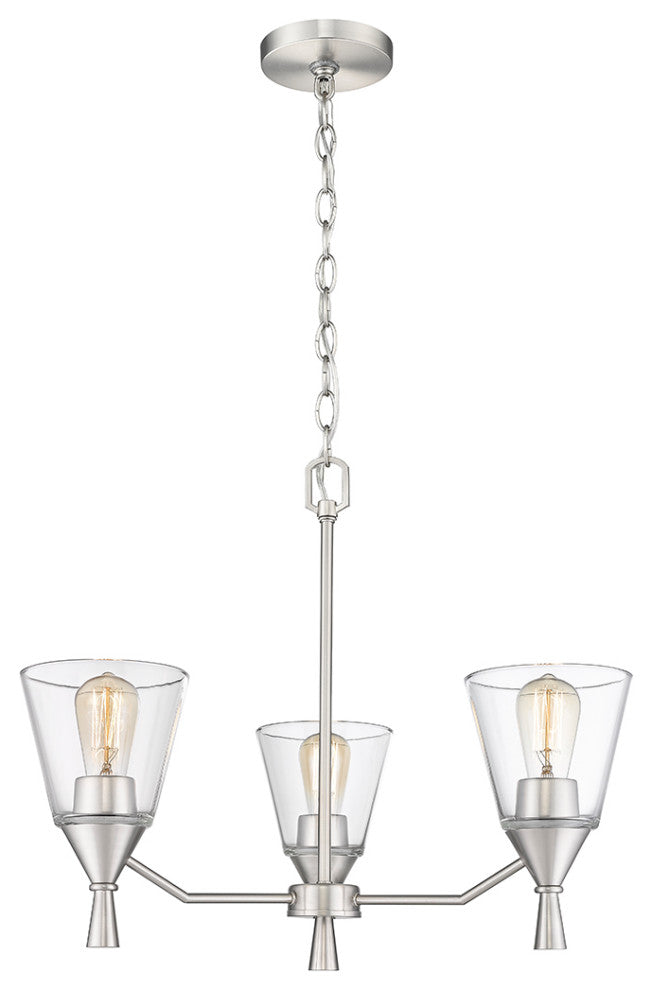 Artini  3 Light 18" Brushed Nickel Chandelier