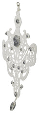 9.5" White Elegant Jeweled Lace Doily Style Christmas Ornament