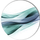 Fractal Lines Grey Blue, Abstract Digital Art Disc Metal Wall Art, 23"