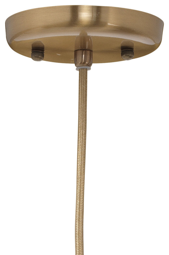 Sophia Carafe Pendant in Clear Glass with Brass Hardware