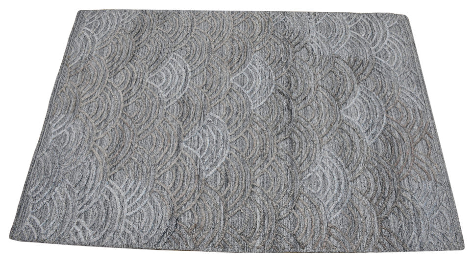 HAND WOVEN FLAT WEAVE KILIM POLYESTER AREA RUGS -Rectangle,Silver,Geometric, [Rectangle] 6'x9'